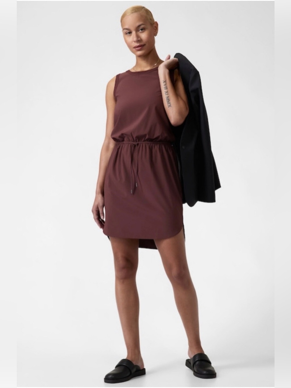 Athleta Rincon Sleeveless Drawstring Waist Mini Travel Dress Lightweight XS